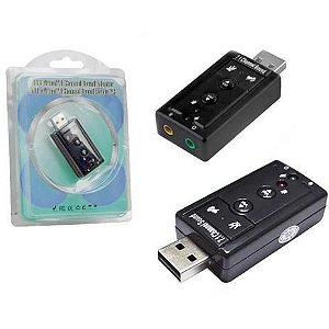 PLACA DE SOM USB/ AUDIO PARA PC 1 ENTRADA