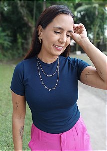 Blusa Manga Curta Basica