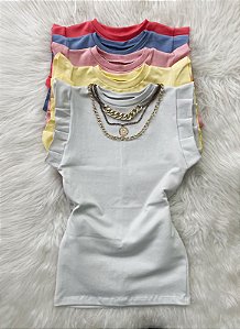 Kit 5 Peças Blusa Manga Babado