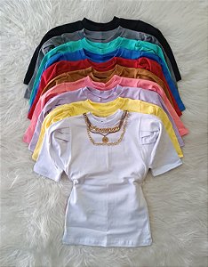 Kit 10 Peças Blusa Manga Curta Princesa