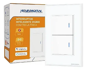 Interruptor Novadigital 2 Teclas Física Branco Zigbee