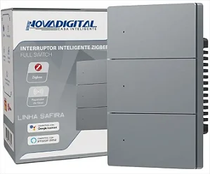 Interruptor Safira NovaDigital 3 Teclas Zigbee