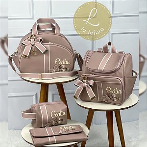 Bolsa G, Mochila Bag 2em1, Trocador completo, Nécessaire, acessórios (2 laços)