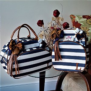 Conjunto Navy Bolsa G e Mochila Tradicional M - Coleção Luxo