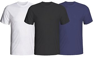 Camisetas Algodão 94% Com Elastano 6% - Fio 30/1 - LISAS, GOLA REDONDA