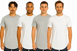Long-Line Masculina de Poliéster para Sublimação Fio 30/1 - LISAS, GOLA REDONDA