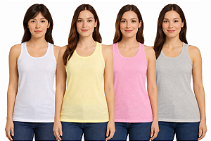 Regata Nadador Femininas de Poliéster para Sublimação Fio 30/1 - LISAS, GOLA REDONDA