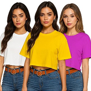 Cropped Feminino de Algodão Fio 30/1 - LISAS, GOLA REDONDA