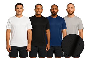 Camiseta Dry Fit com Reforço no Ombro 100% Poliéster Fio 30/1 - LISAS, GOLA REDONDA
