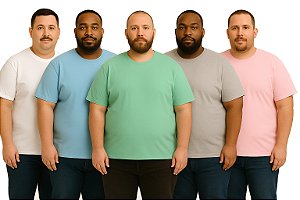 Camiseta Masculina 100% Poliéster para Sublimação Fio 30/1 - TAMANHO PLUS XGG