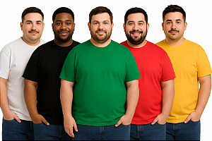 Camisetas 100% Algodão Lisas - Fio 30/1 - TAMANHO PLUS XGG