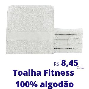 10 Toalhas de Fitness para Sublimação na Barra - Brancas   R$ 8,45 Cada