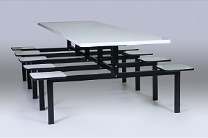 Mesa para Refeitório Industrial 8 Lugares - MDF 30 mm Fórmica | Barra Alta