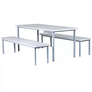 Conjunto de Refeitório | Mesa 6 Lugares + 2 Bancos Lugares - MDF 30mm Fórmica