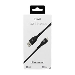 Cabo Strong MFi x USB Nylon Preto