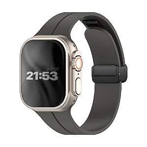 Pulseira Silicone Lock Cinza