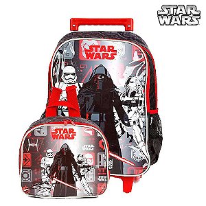 Kit Mochila Escolar Infantil STAR WARS Com Rodinhas