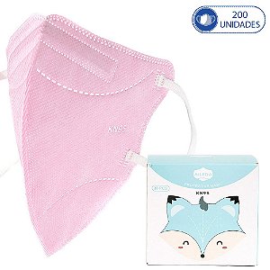 200 Máscaras Descartáveis Infantil Meninas KN95 Aileda Rosa
