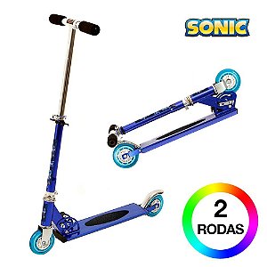 Patinete Sonic Sega 2 Rodas Infantil Azul de Alumínio