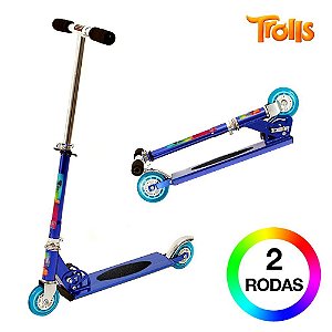 Patinete Trolls O Filme de 2 Rodas Infantil Azul de Alumínio