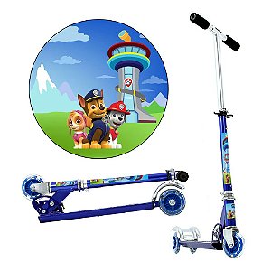 Patinete Patrulha Canina 3 Rodas Infantil Azul de Alumínio