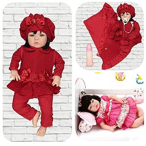 Boneca Bebe Reborn Yasmin Maitê Vermelho Cegonha Reborn Dolls Mais 24  Acessórios 48cm em Promoção na Americanas