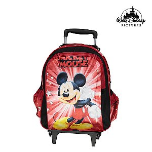 Mochila Escolar Infantil Mickey Mouse Disney Com Rodinhas