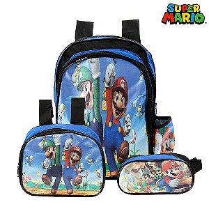 Kit Mochila Escolar Infantil Super Mario E Luigi Costas