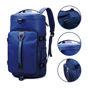 Mala Mochila Azul Bolsa de Mao Feminina Fitness Academia