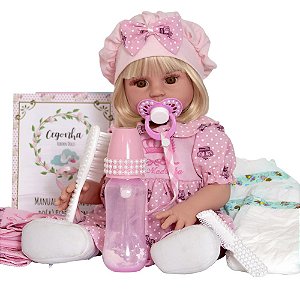 Bebe reborn menina silicone fada madrinha promocao princesa boneca