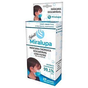 Máscara Infantil Descartável Tripla Camada Com Filtro-CX 25