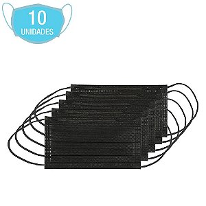 Máscaras Pretas Para Rosto Descartável Tripla Proteção