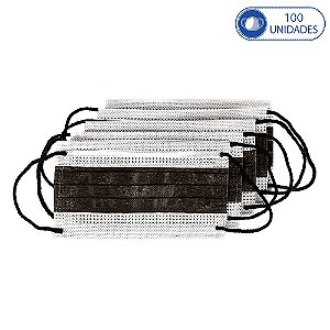 Kit 100 Máscaras para Crianças Descartáveis Preto Miralupa c