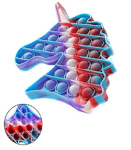 Pop It Bubbles Empurre Unicórnio Anti Estresse Arco-Íris