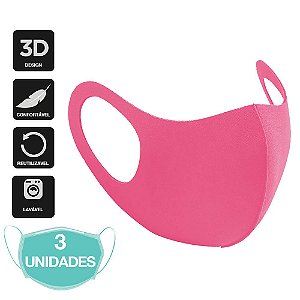 Máscaras Não Descartáveis de Neoprene Rosa Unissex 3 un