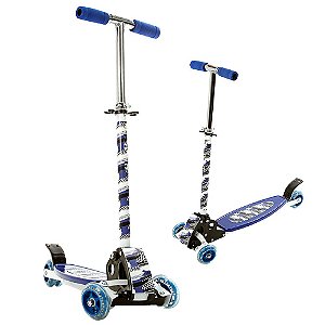 Patinete de Menino Brinquedo 4 Rodas Azul C Ajuste de Altura
