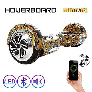 Hoverboard Bluetooth 6,5 Minions Hoverboard com Led e Bolsa
