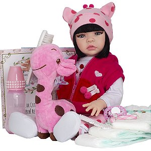 Boneca Bebê Reborn Realista Infantil Roupa Girafinha Fofa no Shoptime