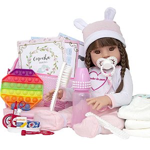 Boneca Bebê Reborn 100% Silicone Itens Bolsa Maternidade - Cegonha