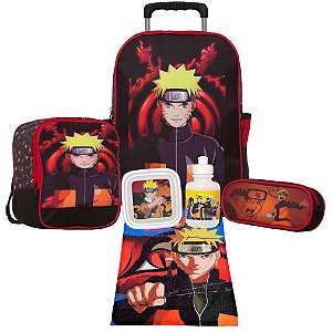 Mochila Escolar Naruto Uzumaki Desenho Rodinha G Meninos - Kids