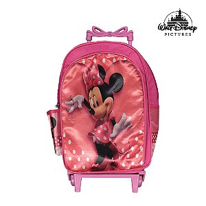 Mochila Escolar Infantil Minnie Mouse Com Rodinhas