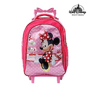 Mochila Escolar Infantil Minnie Disney Com Rodinhas