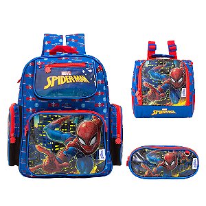 Kit Mochila Infantil Rodinha Homem Aranha Spider Man Aranha