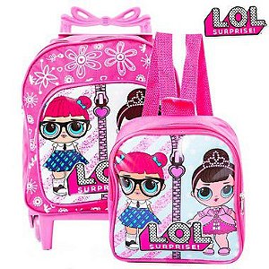 Kit Mochila Infantil Escolar Com Rodinhas Lol Boneca