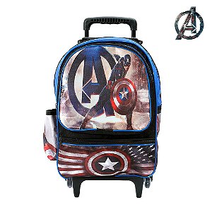 Mochila Escolar Capitão América Avengers Com Rodinhas