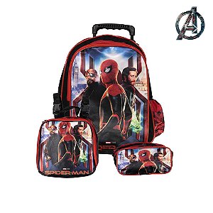 Kit Mochila Infantil Escolar Homem Aranha Marvel Avengers