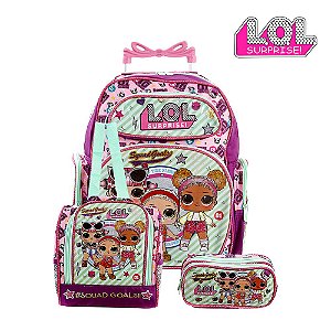 Kit Mochila Infantil Escolar Lol Surprise Com Rodinhas