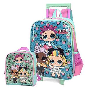 Kit Mochila Infantil Escolar Lol Surprise Com Rodinhas