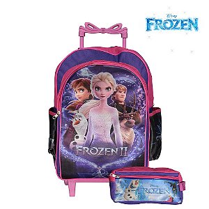 Kit Mochila Infantil Escolar Frozen 2 Disney Com Rodinhas