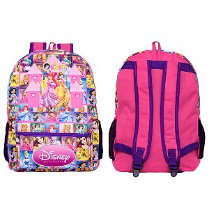 Mochila Feminina Infantil Princesas Costa Rosa Resistente